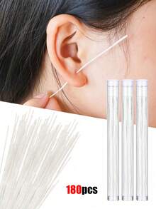 Set de cuidado de oídos de 180/120/60 piezas, incluye 60 piezas de hilo de limpieza para perforación de orejas, limpiador de perforación de orejas con palillo de limpieza, elimina olores y suciedad, apto para hombres y mujeres, previene el bloqueo, decoración del hogar para sala de estar, dormitorio, baño, artículos esenciales de viaje, regalos de boda, fiesta, cumpleaños, regalos para padres, amigos, Año Nuevo, accesorios, regalos divertidos, escuela, vuelta al colegio, viaje, artículos esenciales para el hogar, limpiador de oídos. - Multicolor - Ver 25