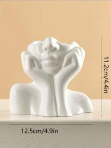 1个白色面部雕塑造型化妆刷架，大容量化妆台收纳架，时尚防尘化妆品收纳盒，是送给化妆爱好者和美妆博主的理想情人节礼物，也可作为浴室配件、浴室收纳架、浴室置物架、玩具收纳架、家居用品、梳妆台整理架和办公用品收纳盒使用。 - 彩色 - 查看 13