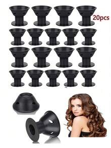 20pcs No Heat Hair Curlers, Silicone Bell-Shaped Hair Curlers, Easy To Curl All Hair Types, Women's Home Hair Styling Accessories, Damage-Free, Easy To Use - Multicolor - View 4
