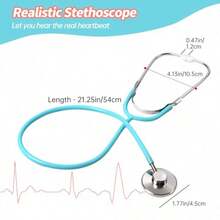 Doctor Kit 8 Pieces Toddlers Doctor Playset With Medical Storage Bag And Real Stethoscope Pretend Play Doctor Toys Birthday Gift For Boys Girls Aged 3 4 5 6 Blue - 藍色 - 查看 3