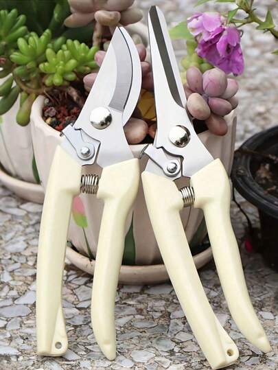 1PC Stainless Steel Garden Tools, Household Pruning Shears, Branch Cutter, Fruit Tree Pruning Shears, Tree Branch Cutter, Spring-Loaded Manual Garden Shears, Suitable For Balcony, Patio And Other Occasions