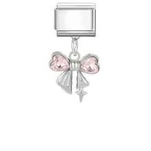 1件DIY模块化互扣手链吊坠，饰有心形、蝴蝶、樱桃元素，适合作为派对礼物送给朋友/情侣，适用于圣诞节、新年、万圣节、情人节等场合，设计精美，不锈钢材质，本地制造，实用时尚，圣诞节和万圣节必备单品，秋季色调，圣诞风格，圣诞装饰，派对穿搭指南