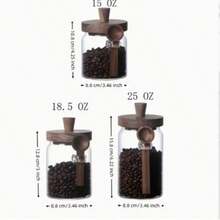 3pcs Set (Jar + Spoon), 3 Capacity Combination, Glass Storage Jars With Lids, Food Storage Containers, Kitchen Canister Set, Suitable For Spice Jar, Flour Jar, Candy Jar, Coffee Jar, Kitchen Storage Canisters - Multicolor - View 6