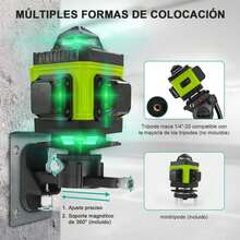 4D Nivel Láser Autonivelante Con App De 16 Lineas Nivelador Láser 360 Rotatorio Láser De Nivel Verde Profesional Con Doble Batería Niveles Laser Rotatorio Nivel Lázer Niveles Láser - por defecto - Ver 6