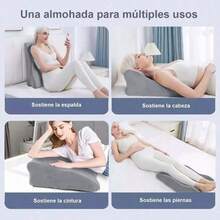 Almohada Grande Cuña Cojín Ortopédica Antireflujo Ajustable - Negro - Ver 5