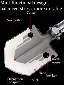 1 件装多功能园艺铲 - 高硬度金属材质，便携，适用于园艺、露营、探险、野外垂钓等活动，专业工具 - 銀色 - 查看 4