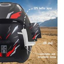 906-Motorcycle Off-Road Helmet, Fully Covered Electric Vehicle, Pulling Full Helmet, Mountain Downhill, All Season - Baby Blue - View 5