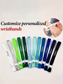 个性化缎面定制手链，配以滑动珍珠，适合各种场合，例如派对、生日派对和节日庆典。它们是成人派对、公司活动和聚会的理想之选，也是派对装饰、婚礼配饰、音乐会和展览赠品、节日用品、VIP手链和圣诞派对礼品的完美选择。 - 彩色 - 查看 4