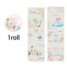 200cm/Roll, Floral And Character Patterns, Vintage Decorative Tape, Can Be Used To Decorate Phone Cases, Notebooks, Photo Albums, Postcards, Cups, Creative DIY Material Kit, Birthday Gift, Vintage-Themed Tape - Multicolor - View 12