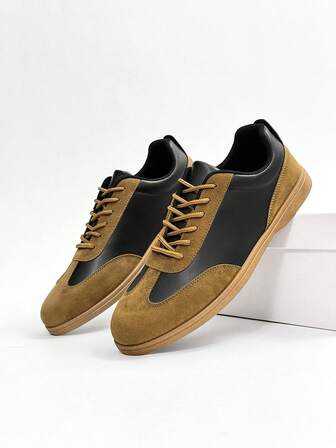 Men's Casual Loafers Thin Sole Breathable Flat Shoes, Solid Color Driving Moccasins, Indoor Street Fashion Lace-Up Dad Shoes, Lightweight Nurse Shoes