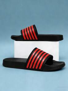 Plus Size 23# Men's Summer Slippers, Size 36-48, Outdoor Comfortable Casual Shoes, Lightweight Non-Slip House Slippers, Wear-Resistant Breathable Men's Sandals, Outdoor & Daily Wear (Asymmetric Pattern). The Soles Of These Slippers Are Made Of EVA Material. Do Not Expose Them To Direct Sunlight For A Long Time, Otherwise The Shoes Will Shrink. - 1969 Red - View 6