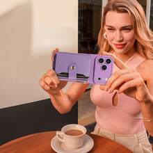 1件装磨砂系列手机壳，带挂绳、镜子、卡槽、拉链钱包和珍珠链，兼容苹果17 Pro Max/17/Air/17 Pro/17e/16/15/14/13/12/11 Pro Max/Plus Mini，三星Galaxy A56/A54/A53/A52/A51/A50/A36/A34/A33/A32/A26/A23/A22/A21S/A16/A14/A13/A12/A06，防震防摔 - 紫色 - 查看 12