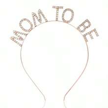 1 chiếc băng đô đính đá cho bà bầu, 1 chiếc, thích hợp để trang trí tiệc mừng em bé sắp chào đời, phụ kiện tóc cho tiệc bà bầu theo phong cách Châu Âu và Mỹ. - Nhiều màu - Xem 5