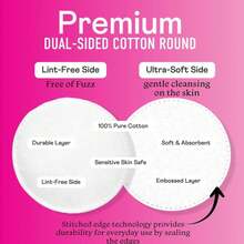 Swisspers Premium Cotton Rounds - 100% Chlorine Free Cotton Face Pads For Makeup, Nail Polish Removal - Dermatologist Tested And Hypoallergenic, Made In USA - 100 Pads (Pack Of 3) - ColorC - 查看 5