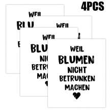 4 Humorous Wine Bottle Label Stickers - German Design "Because Flowers Won't Get You Drunk," Perfect Gifts For Friends, Girlfriends, And Colleagues, Ideal For Retirement And Party Decorations - Multicolor - View 7