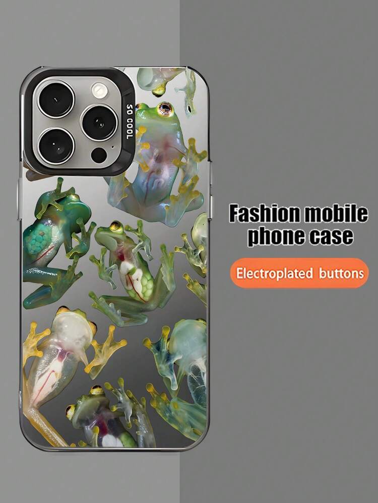 1 st premium minimalistiskt groda-skal med kreativt 2D-mönster, modern halkfri lyxig textur, lämplig för Apple 17/16/15/14/13/12/11 Pro Max och Galaxy S23/S22/S21 och A54/A53/A52/A34/A15-serien, en utmärkt present till kollegor, vänner, familj, par, födelsedagar, nyår, alla hjärtans dag, ramadan, påsk - Svart - Visa 5