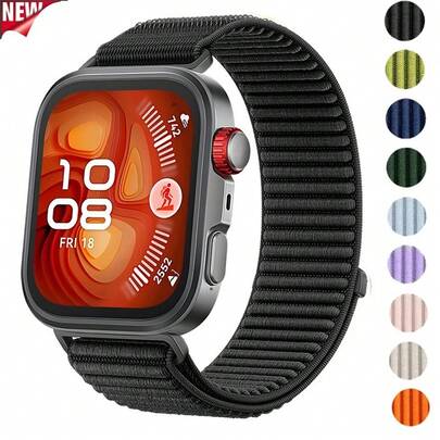 Andningsbart nylonöglearmband kompatibelt med Fit3 /Fit4 /Fit4 Pro smartklockarmband justerbart sportarmband lätt och hållbart klockarmband för män kvinnor fitnessaktivitet