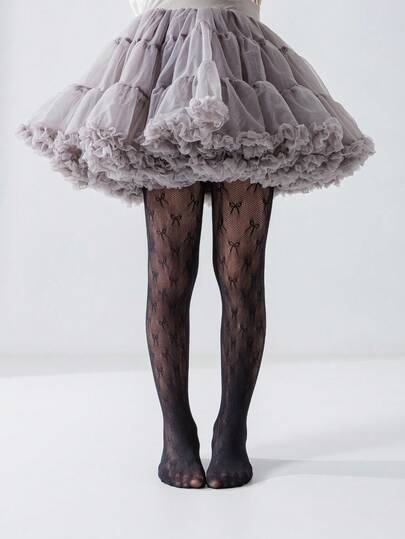 1pc Girls' Thin Hollow Butterfly Mesh Tights, Sweet & Fashionable, Breathable & Comfortable Pantyhose, Versatile For Weddings, Performances, Daily Wear, Vacation