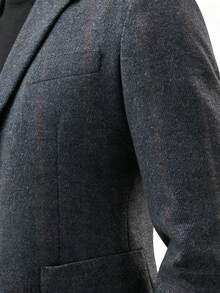 Men's Striped Business Suit With A Notch Lapel And Double Button Closure, Slim Fit Design, Suitable For Office Meetings, Daily Commuting, And A Must-Have For Enhancing Exquisite Business Casual Wear - Grey - View 3