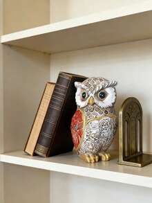Vintage Carved Owl Decor - Bohemian Vintage Style Home Decoration For Living Room / Desk,Study, Housewarming / Holiday Gift, Small Home Accent - Multicolor - View 7