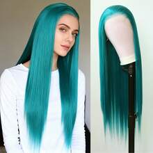 ZigZag Hair 13x4 Lace Front Wig, Synthetic Heat Resistant Fiber High Temperature Silk No Glue Wig, Pre-Plucked Natural Hairline, Long Straight Hair Suitable For Women's Daily Wear, Parties And Cosplay - Multicolor - View 8