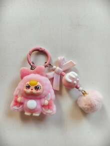 1个可爱卡通植绒3D立体挂件钥匙扣 - 适用于包包、汽车、背包，是生日派对送给朋友的完美礼物 - 彩色 - 查看 9