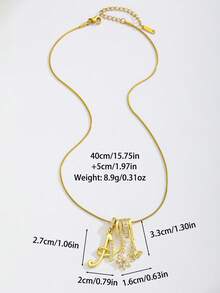 1件精美优雅奢华Y2K风格密镶锆石花朵蝴蝶及个性化手写字母吊坠不锈钢链项链，是送给女友、妈妈、家人、朋友、孩子、女孩的理想礼物，适合周年纪念日、情人节、生日、毕业典礼、舞会、母亲节、圣诞节等场合。