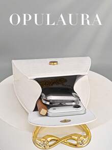 Túi xách OpulAura thời trang màu trơn, họa tiết da cá sấu dập nổi, thiết kế hình cành cây, túi công sở thanh lịch dành cho nữ, phù hợp cho việc đi làm hàng ngày, hẹn hò, họp mặt, đám cưới, lễ kỷ niệm và các dịp trang trọng. Có thể phối cùng váy cưới, váy dạ hội, váy dự tiệc và trang phục sinh nhật. - trắng - Xem 3