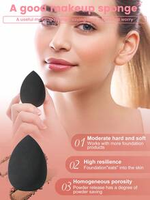 8PCS Travel-Ready Makeup Tool Set: 4PCS Multi-Shaped Blenders + 4PCS Precision Triangle Powder Puffs – Great For Daily Touch-Ups On-The-Go - Black - View 6