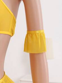 5件套黄色性感内衣臂套，极具挑逗风格，搭配丁字裤臂套，是亲密娱乐的完美选择。 - 黃色 - 查看 7