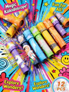 1/6/12件装旋转万花筒，魔术图案派对玩具，趣味拼图游戏，派对礼品，男孩礼物，节日礼物，生日礼物，课堂奖品，适合嘉年华奖品，圣诞节，万圣节，圣诞礼物，万圣节礼物，生日礼物 - 彩色 - 查看 3