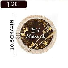 1/4/6 szt. Zestaw dekoracji festiwalowych z motywem Bliskiego Wschodu w kolorze złotym, z kwiatowymi i liściowymi motywami, metaliczna podkładka/podkładka z lnianego materiału z nadrukiem i frędzlami - Wielokolorowe - Zobacz 13