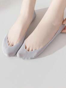 5双夏季女士船袜，隐形短袜设计，不露脚趾，低帮硅胶防滑，穿着舒适，轻盈顺滑。 - 彩色 - 查看 4