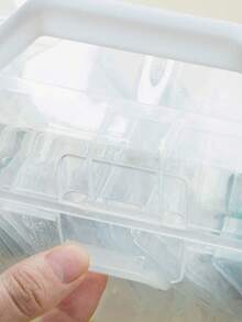 1pc Desktop Decor Jewelry Transparent Rectangular Storage Box , Makeup Room Decor, Room Decor - White - View 4