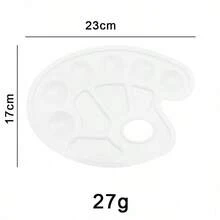 1pc 10-Well Plastic Palette - Durable White Art Mixing Tray With Round Indents, Suitable For Gouache, Acrylic And Watercolor Paints, Ideal For Artists And Hobbyists, Painting Supplies, Art Supplies | Contemporary Aesthetics | Sturdy Plastic - Multicolor - View 7