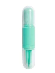 旅行化妆刷小套装 4 合 1，迷你透明管状胶囊形便携式化妆刷，小瓶装带棒状刷头，适用于粉底、眼影和唇部彩妆 - 彩色 - 查看 8