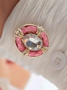 1 pezzo/2 pezzi Gemelli per camicia con diamanti, bottoni da polsino vintage, accessori per abbigliamento, regalo, decorazione per feste di San Valentino - Dorato - Visualizzare 4
