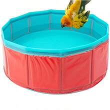 Portable Parrot Bath Tub, Suitable For Outdoor And Travel - Durable PVC Bird Bath Bowl With Non-Slip Surface, Easy To Store And Carry, Fit For Small To Large Birds Like African Grey Parrots, Cockatoos, Lovebirds, Parrots, No Battery Required - Multicolor - View 6