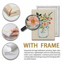 1件现代墙面艺术画，优雅花束，极简插画，植物装饰，适用于客厅、浴室、卧室 - 彩色 - 查看 6