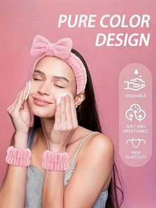 16pcs/Set Pink Household Washing Accessories Set, Including Large Comb, Hair Clips, Wrist Band, Hair Ties, Etc. - Suitable For Girls And Women, Decorative Accessories, Suitable For Daily Use, Bathing, Waterproof, New Combination, Adorable And Sweet, Multi-Functional - Suitable For Daily Life And Outfits, Style, Claw Clips - Multicolor - View 2