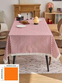 1 chiếc khăn trải bàn sọc đỏ, phong cách trang trí tối giản kiểu nhà nông thôn, hình chữ nhật, phù hợp cho bàn ăn, bàn cà phê, kệ tivi, lối vào, thích hợp cho các dịp lễ, tiệc tùng, đám cưới, bữa tối, nhà cửa, văn phòng, dã ngoại ngoài trời, mọi mùa. - Đỏ - Xem 19