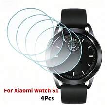 4pcs Tempered Glass Screen Protector For Xiaomi Watch S1, Anti-Scratch, Anti-Fingerprint, High Definition, 9H Hardness - 4pcs Transparent - View 1
