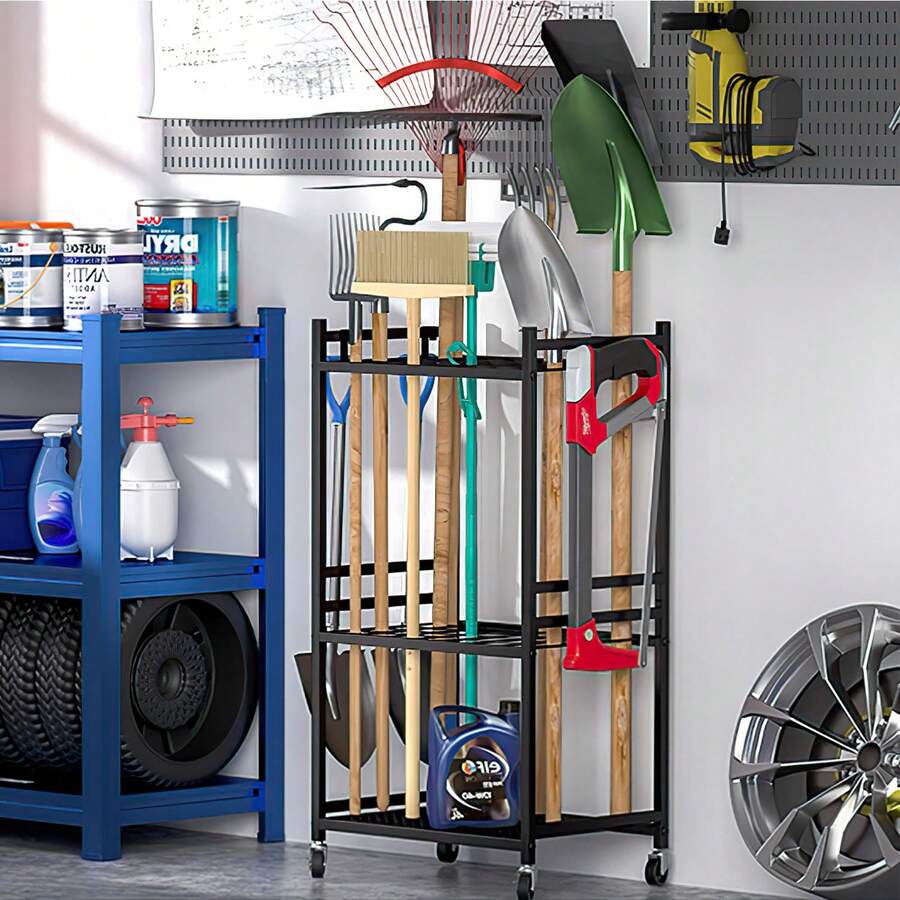 Garage Tool Storage Racks - الأسود - مشاهدة 1