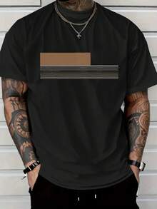 Camiseta de manga corta de algodón puro para hombres, multicolor, a la moda y sencilla, adecuada para la vida diaria y para salir. - Negro - Ver 11