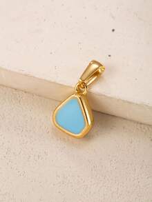 1pc 18K Gold Plated Stainless Steel Teardrop Pendant, Elegant Charm Pendant For DIY Necklace, Earrings, Jewelry Making, Daily Wear, Gift - Trapezoidal Style - View 11
