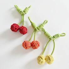 3pcs Puppy Toys For Teething Dogs Pet Toys Rope Chew Toys Dental Care Boredom Relief Bite Resistant Woven Bone Ball Shape - Multicolor - View 2