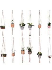 1个室内植物吊篮 - 手工编织室内植物吊篮