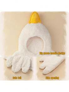 Bộ 2 món gồm áo khoác nỉ lông ngỗng cỡ lớn có mũ, kèm túi, và dép đi trong nhà hình chân ngỗng. Chất liệu vải flannel ấm áp và thoải mái, món quà hoàn hảo cho người lớn - món quà ấm áp nhất. (Màu sắc có thể hơi khác, sản phẩm thực tế sẽ khác.) - Nhiều màu - Xem 5