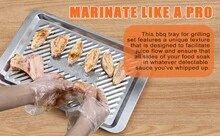 Grilling Prep And Serve Trays Set Of 2 Stackable Stainless Steel BBQ Trays Marinating Tray Food Serving Platter For Cooked And Raw Meat BBQ Prep Tub Dishwasher Variant 2 - 燒烤用具套裝(2件裝) - 查看 7