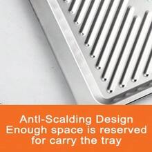 Grilling Prep And Serve Trays Set Of 2 Stackable Stainless Steel BBQ Trays Marinating Tray Food Serving Platter For Cooked And Raw Meat BBQ Prep Tub Dishwasher Variant 2 - 燒烤用具套裝(2件裝) - 查看 11